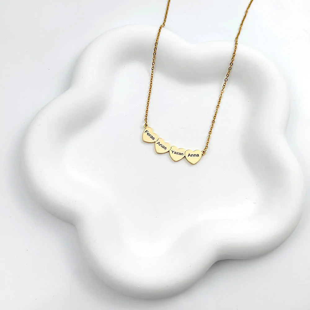 Collier Cœur Jusqu'à 5 Prénoms